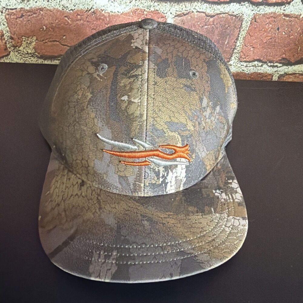 SITKA Icon Mid Pro Trucker Snapback Hat Camo Green Mesh Back Outdoors Nature